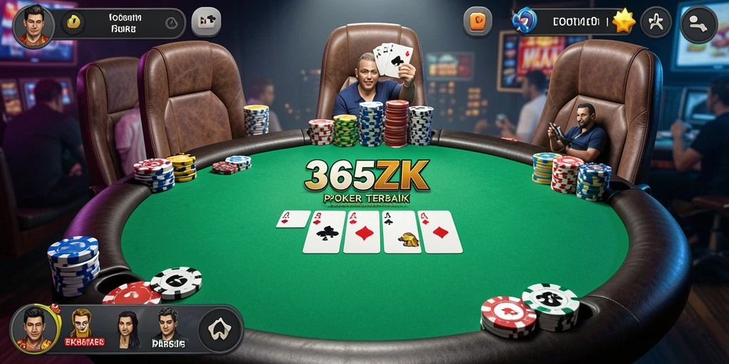 Tangkapan layar 365ZK menampilkan gameplay poker yang seru dan menarik.