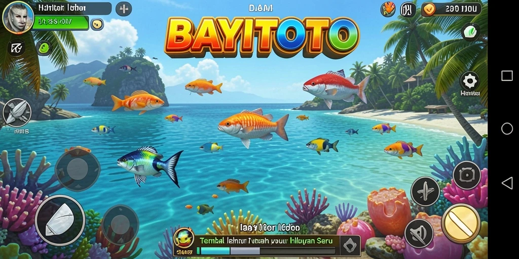 Screenshot utama BAYITOTO dengan aksi menembak ikan seru.