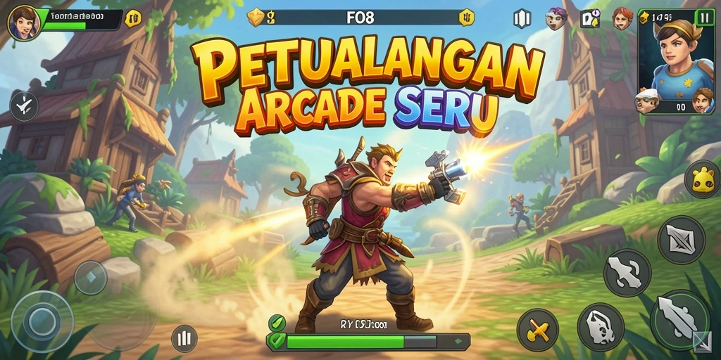 Gameplay mendebarkan di dunia arcade FO8 dengan berbagai tantangan.
