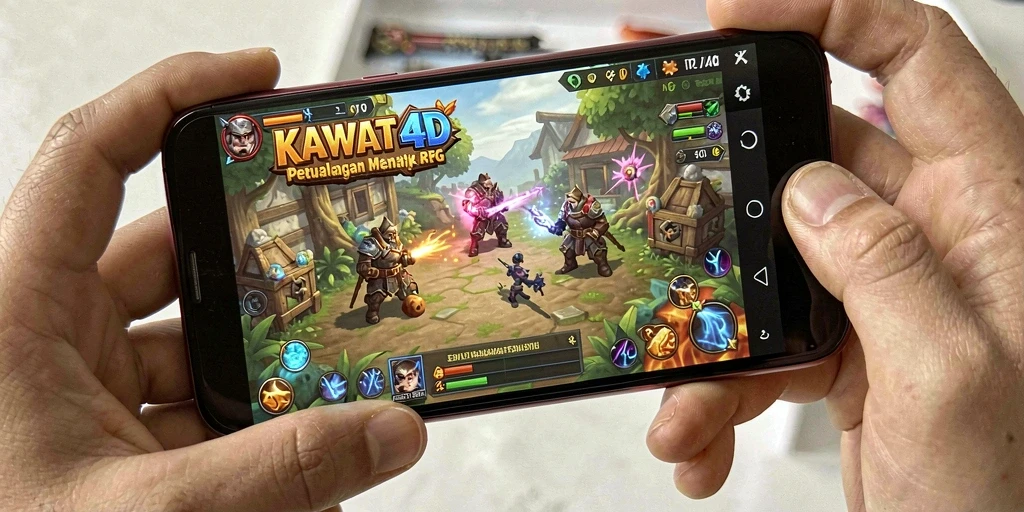 Screenshot menampilkan aksi seru dalam gameplay RPG KAWAT4D.