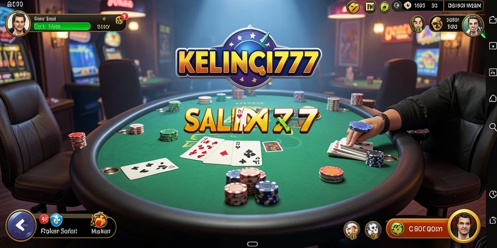 Tampilan gameplay KELINCI777 dengan suasana permainan Poker yang mendebarkan.