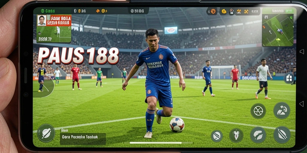 Screenshot PAUS188 menunjukkan aksi mendebarkan di lapangan sepak bola.