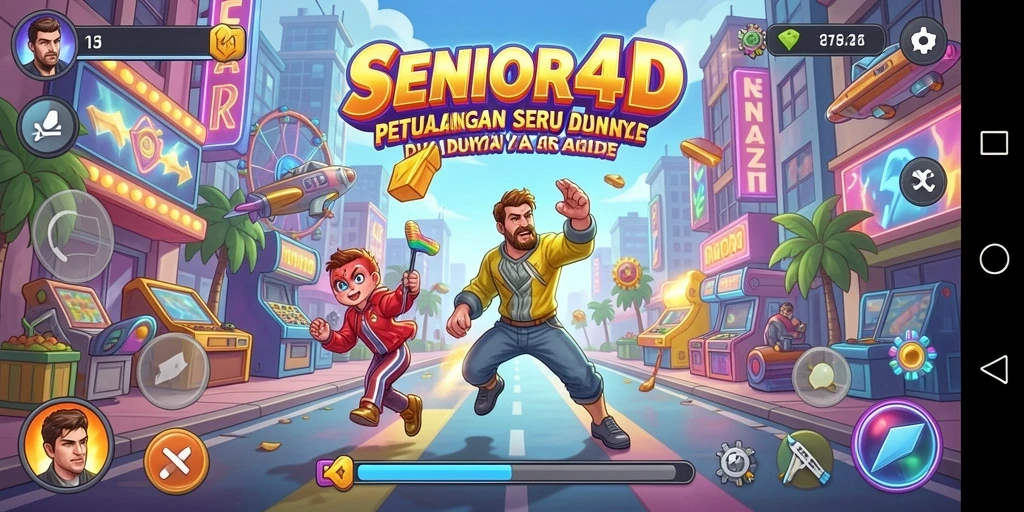 Tampilan menarik dari gameplay <strong>SENIOR4D</strong> dalam genre arcade yang menyenangkan.