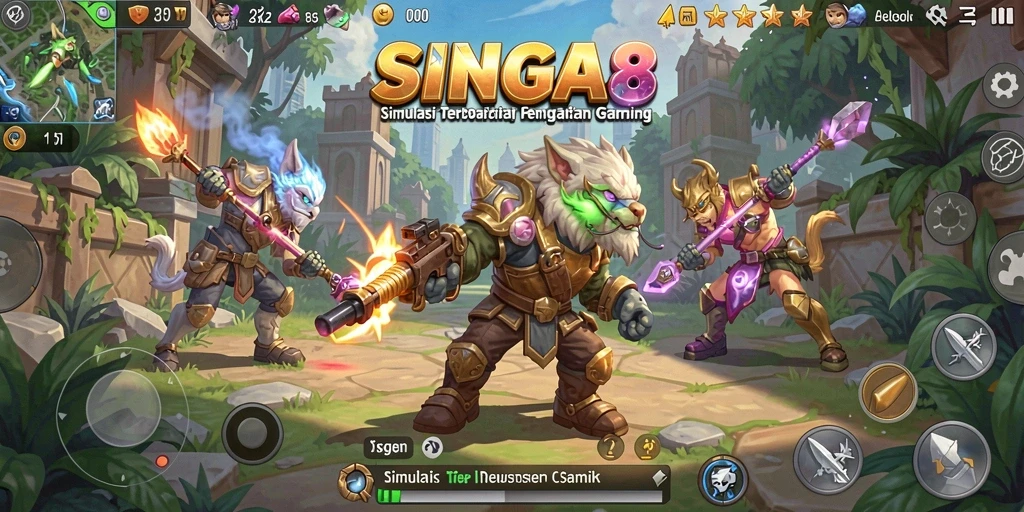 Tampilan gameplay menarik dari <strong>SINGA8</strong> yang menampilkan interaksi karakter.