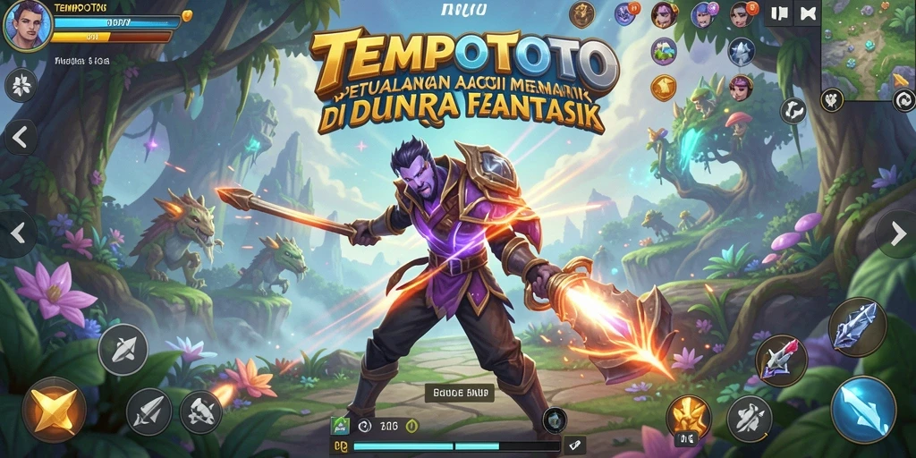 Screenshot TEMPOTOTO menampilkan aksi pertempuran epik dalam dunia ARPG.