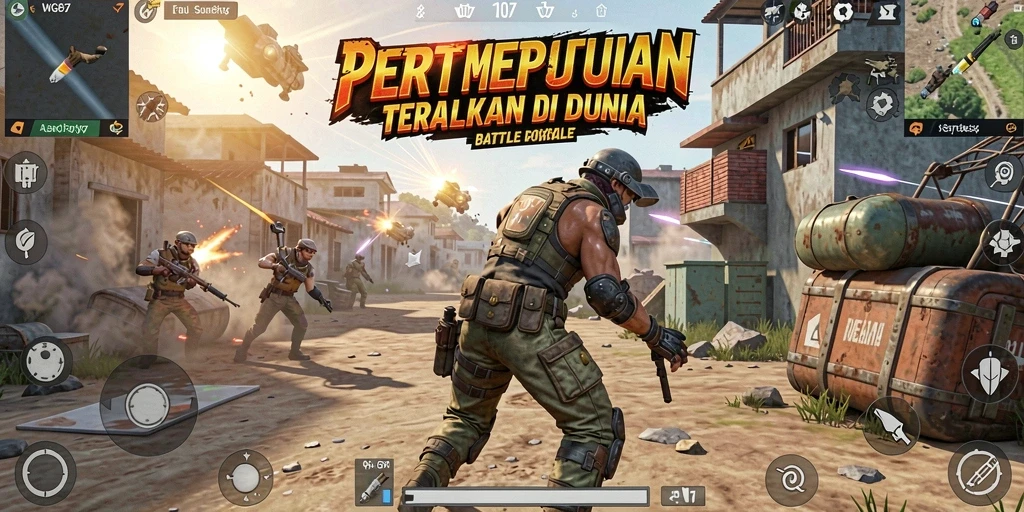Screenshot gameplay WG87 yang menampilkan aksi mendebarkan di Battle Royale.